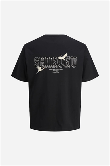 Jack & Jones JJKENJI TEE SS CREW NECK - Black 